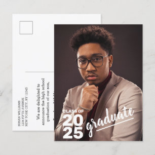 Modern Class of 2022 High School Graduation Photo  Announcement Postcard