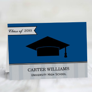 Modern Class of 2023 Dark Blue Custom Graduation Thank You Card