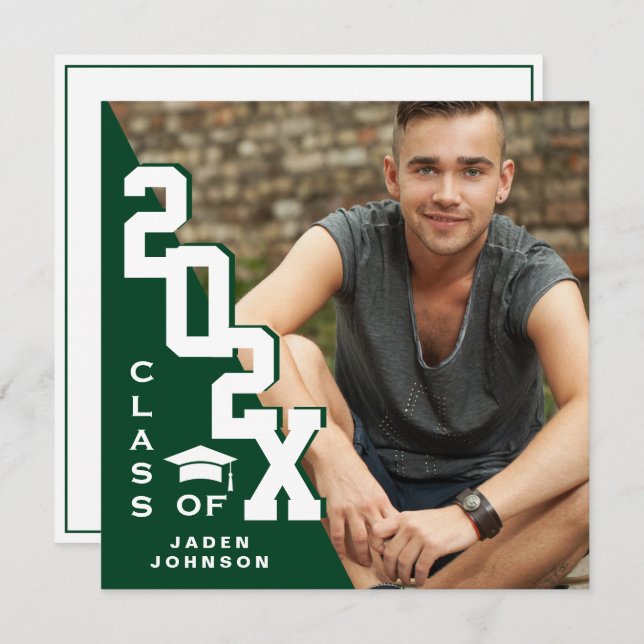 Modern Class of 2023 Grad PHOTO Graduation Party Invitation (Front/Back)
