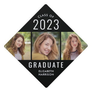 Modern Class of 2023 Photo Graduation Cap Topper