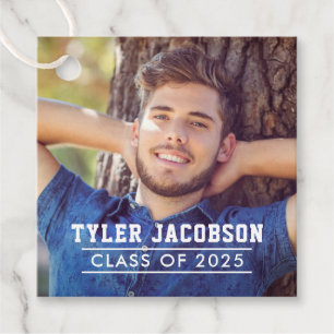 Modern Class of 2024 Custom Graduation Photo Favour Tags