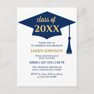 Modern Class of 2024 Graduation Party Invitation Postcard