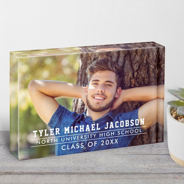 Modern Class of 2025 Custom Graduation Photo Block (Creator Uploaded)