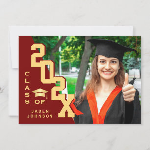 Modern Class of 2025 Grad PHOTO Graduation Party Invitation