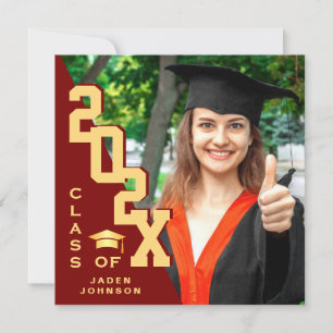 Modern Class of 2025 Grad PHOTO Graduation Party Invitation