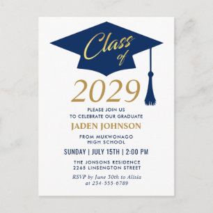 Modern Class of 2025 Graduation Party Invitation Postcard