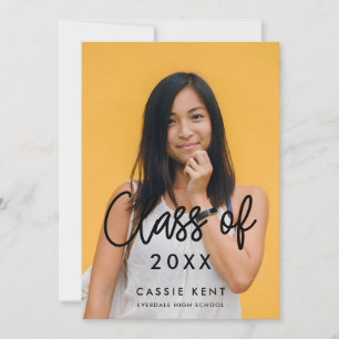 Modern Class of 2025 graduation photo invitation
