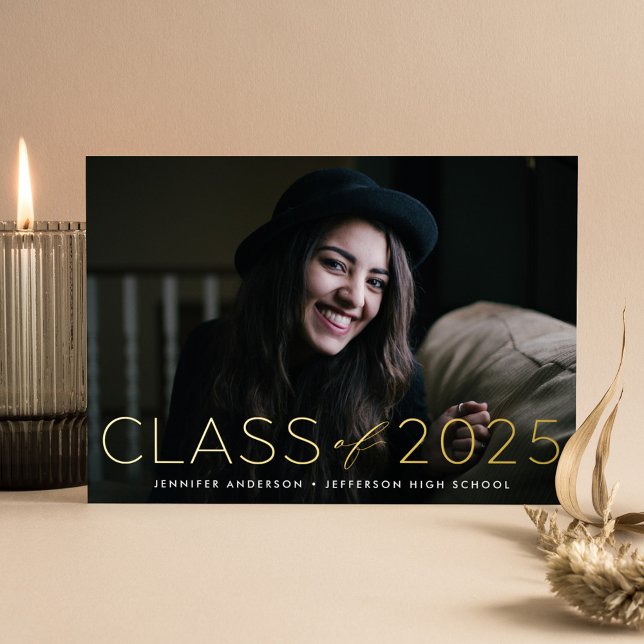 Modern Class of 2025 Photo Graduation Gold (Creator Uploaded)