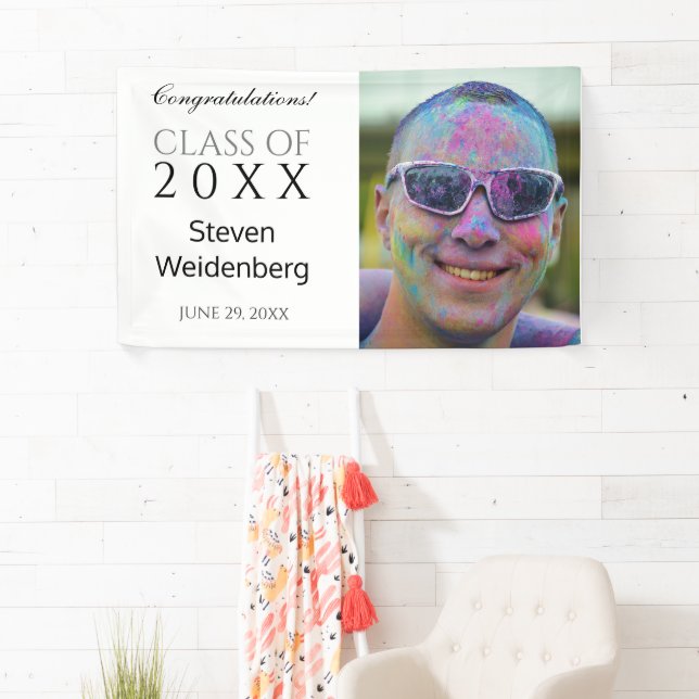 Modern Class of 2025 Photo Graduation Party Banner (Insitu)