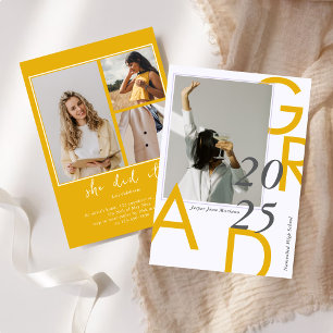 Modern Class of 2025 Photo Minimal Graduation Invitation
