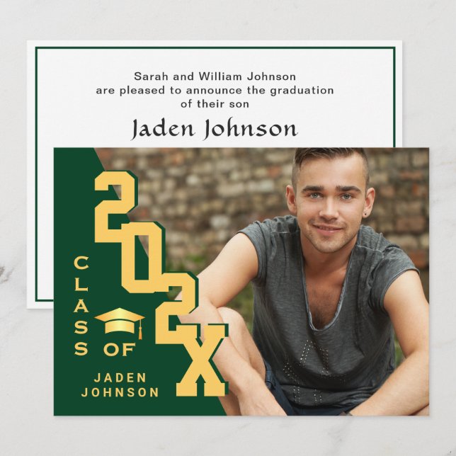 Modern Class of 2026 Grad PHOTO Graduation Party Invitation (Front/Back)