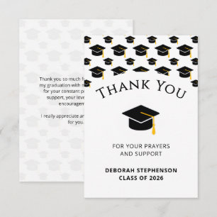 Modern CLASS OF 2026 Graduate Grad Thank You Card