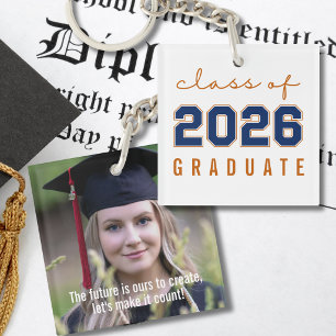 Modern Class of 2026 Graduation Keepsake  Keychain