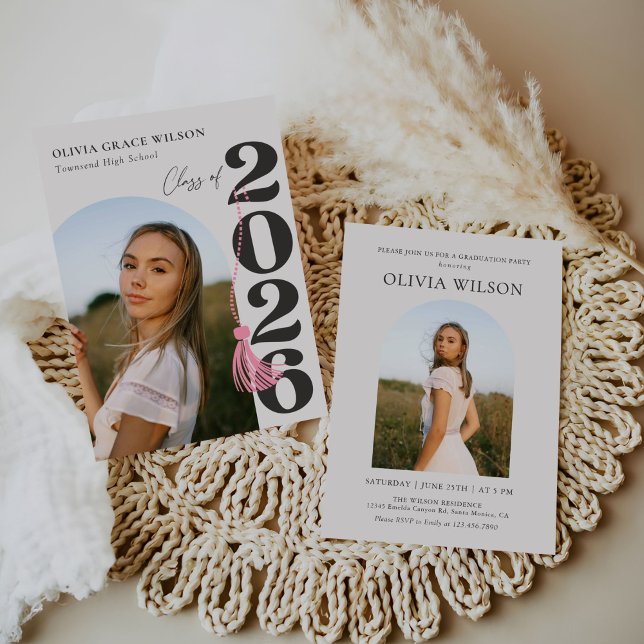 Modern Class of 2026 Photo Graduation Party Invitation (Creator Uploaded)