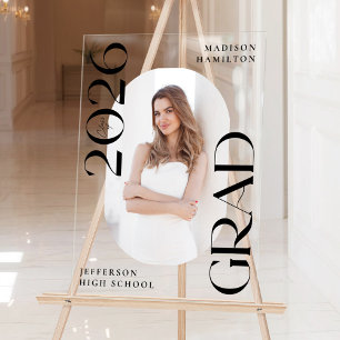 Modern Class of 2026 Photo Graduation Welcome Acrylic Sign