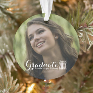 Modern Class of 20XX Graduation Cap Custom Ornament