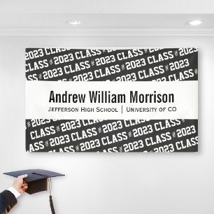 Modern Class of 20XX Graduation Custom Color Banner