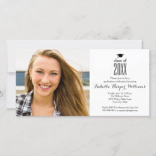 Modern Class of 20XX Graduation Photo Double-sided