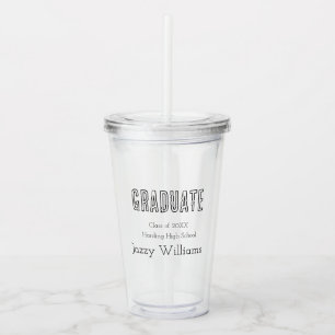 Modern Class of Grad Personalized Acrylic Tumbler