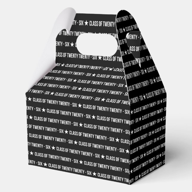 Modern Class of Twenty Twenty‑Six Typography Favor Box (Back)