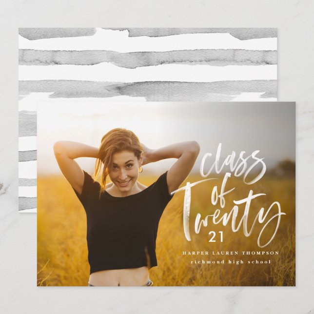 modern class of typography graduate announcement (Front/Back)