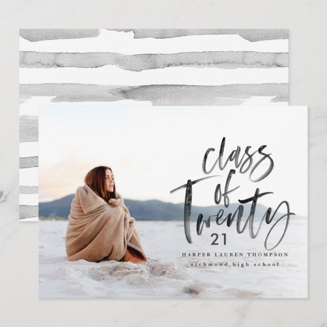 modern class of typography graduate announcement (Front/Back)