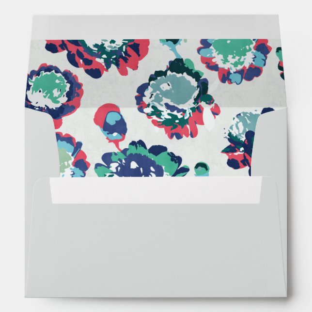 Modern classic abstract floral return address enve envelope (Back (Bottom))