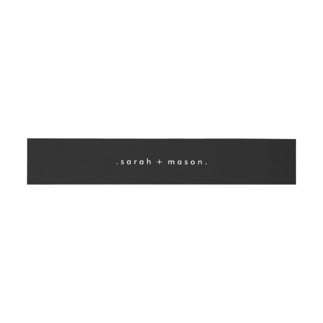 Modern Classic B|W Personalized Wedding Invitation Invitation Belly Band (Flat)