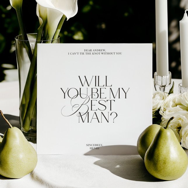 Modern Classic Best Man Proposal Card (Modern Classic Best Man Proposal Card)