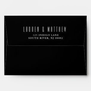 Modern Classic Black and White Wedding Envelopes