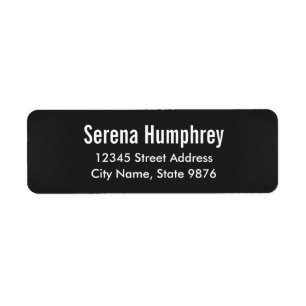 Modern -Classic Black- Personal Address Label