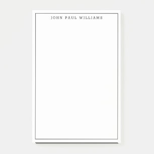 Modern Classic Black Professional Thin Border Line Post-it Notes