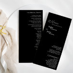 Modern Classic Black Wedding Flat Program<br><div class="desc">This modern classic black wedding flat program is perfect for your elegant modern wedding. This design features white simple calligraphy off set on a dark black background to match your classic traditional wedding or minimalist boho wedding in the spring, summer, fall, or winter. Please feel free to reach out to...</div>