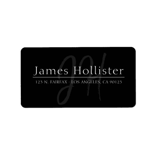 Modern Classic Black & White Return Address, Label (Front)