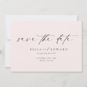 Modern Classic Blush Pink Wedding Save The Date