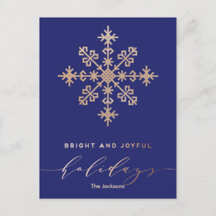 Modern Classic Bright Joyful Red and Gold Holiday Postcard