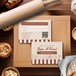 Modern Classic Brown Beige Bakery Shop  Referral Card