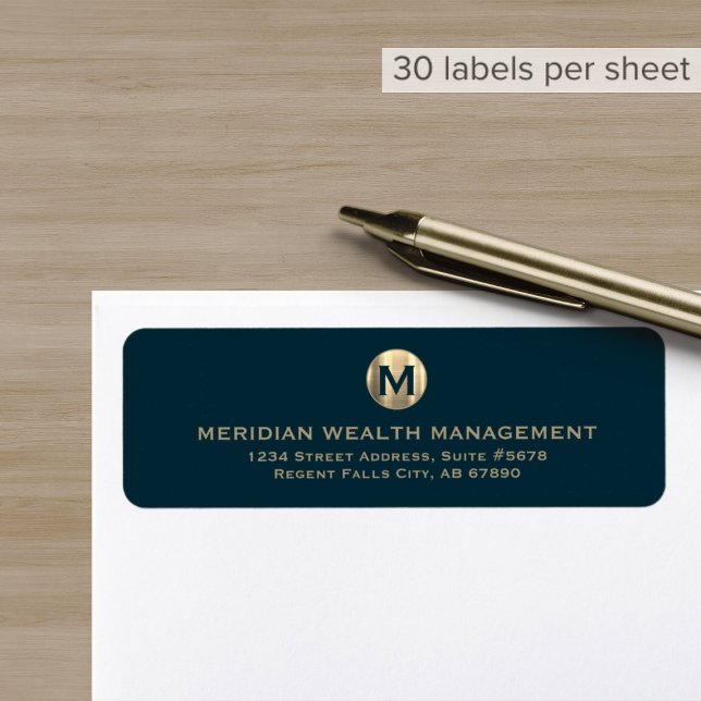 Modern Classic Business Monogram Return Address (Creator Uploaded)