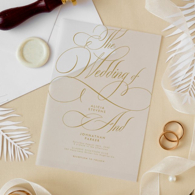 Modern classic calligraphy script clear wedding acrylic invitations (Creator Uploaded)