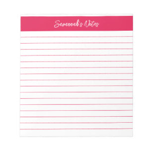 Modern Classic Cherry Red Script Personalized Notepad