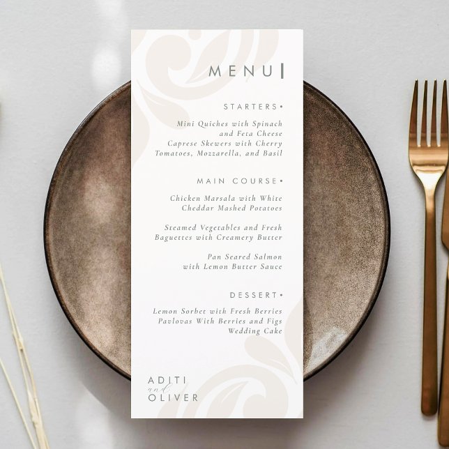 Modern Classic Damask Chic Elegant Typography Sage Menu (Creator Uploaded)