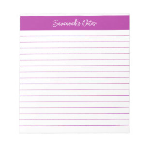 Modern Classic Dark Pink Script Personalized Notepad