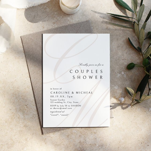 Modern Classic Elegance Calligraphy Couples Shower Invitation (Modern Classic Elegance Calligraphy Couples Shower Invitation)