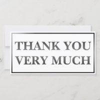 Modern Classic Elegant Black Printed Thank You  