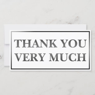 Modern Classic Elegant Black Printed Thank You