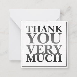 Modern Classic Elegant Black Printed Thank You Card