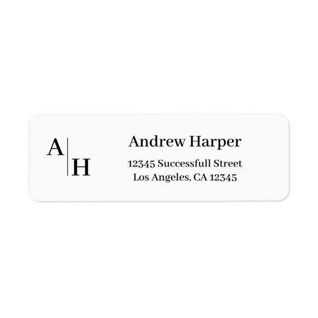 Modern Classic Elegant Custom Monogram Initial (Front)