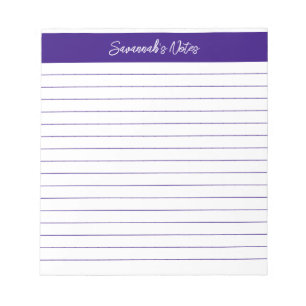 Modern Classic Elegant Purple Script Personalized Notepad