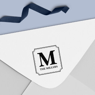 Modern Classic Family Name Monogram Self-inking Stamp