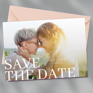 Modern Classic Full Big 2 Photo Wedding Save The Date